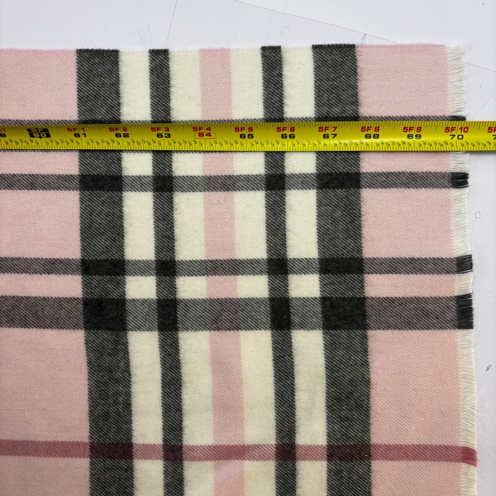 V.‎ Fraas Cashmink Scarf Pink Plaid Check Made in Germany Soft Acrylic Fringe - Picture 4 of 4